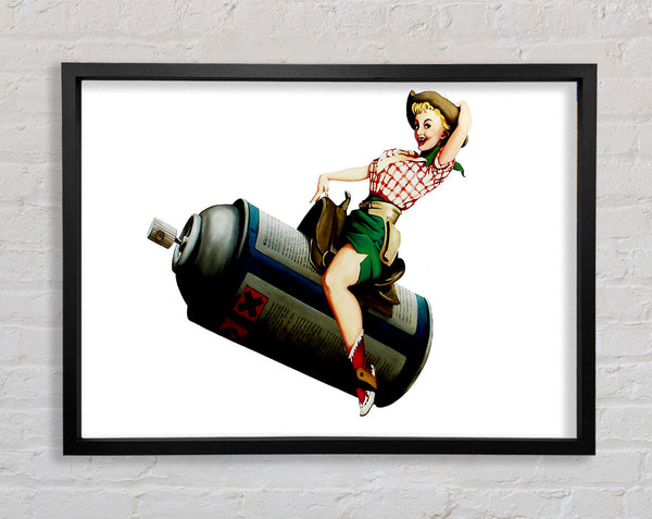Cowgirl mit Spraydose