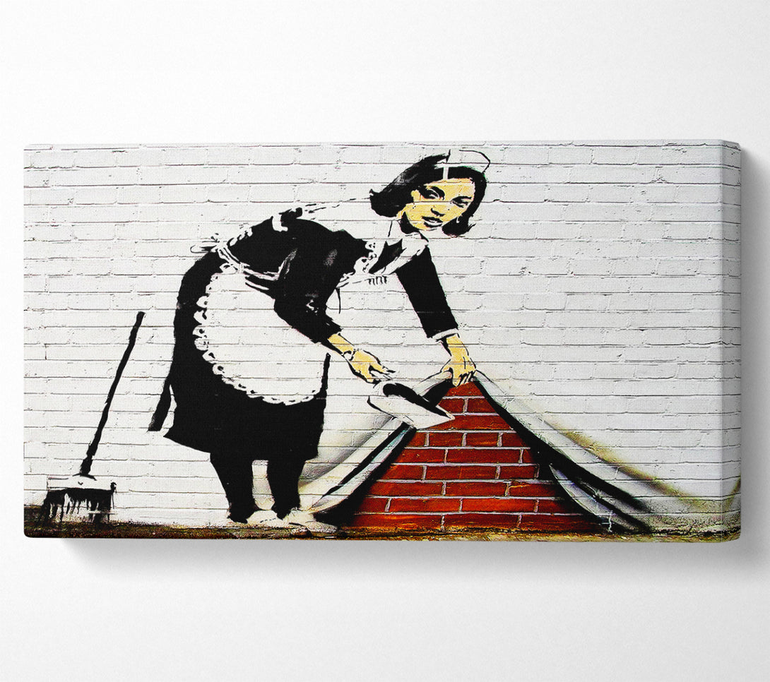  A Canvas Print of Banksy Sweep It Under The Carpet Canvas Art