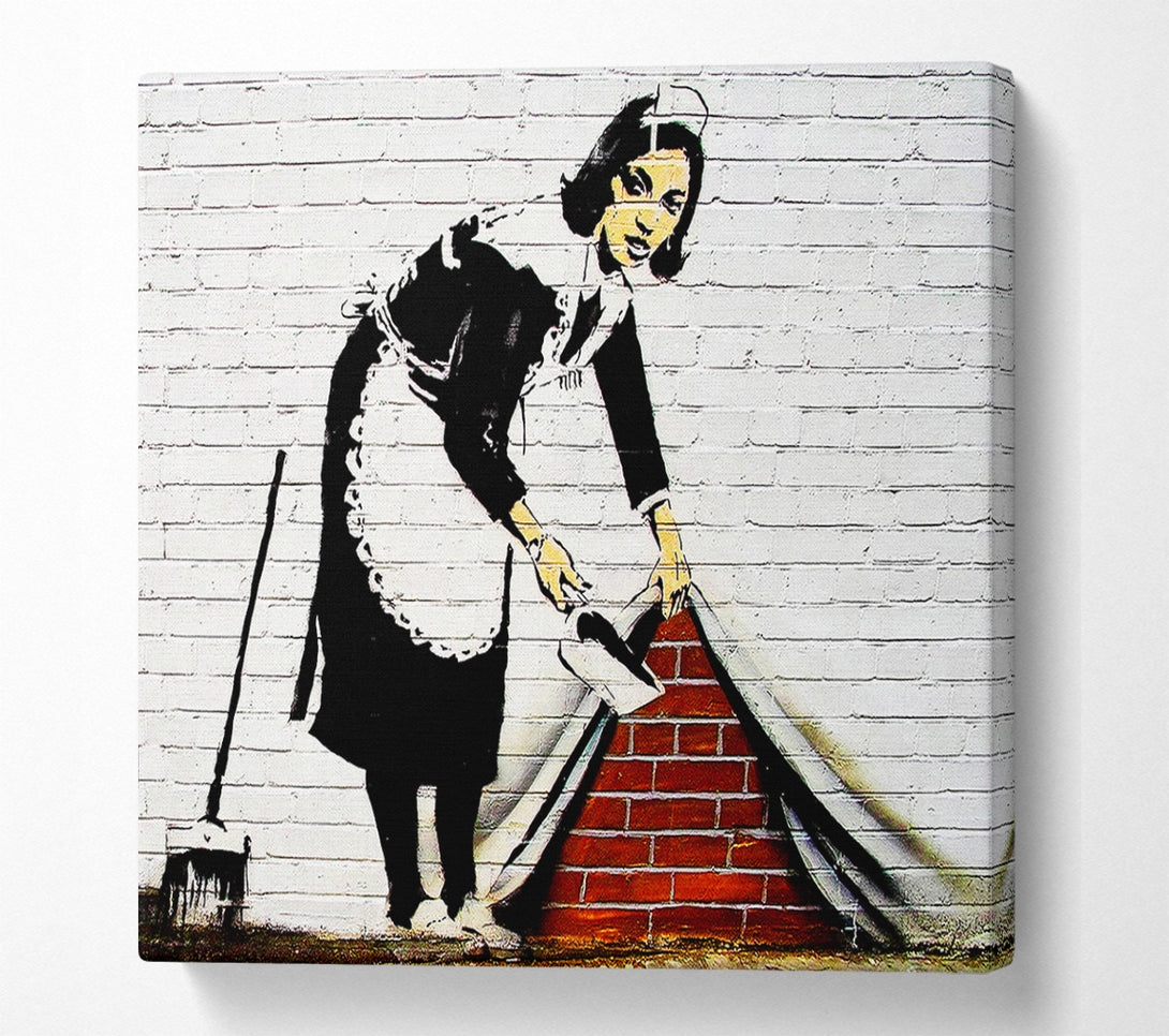  A Canvas Print of Banksy Sweep It Under The Carpet Canvas Art