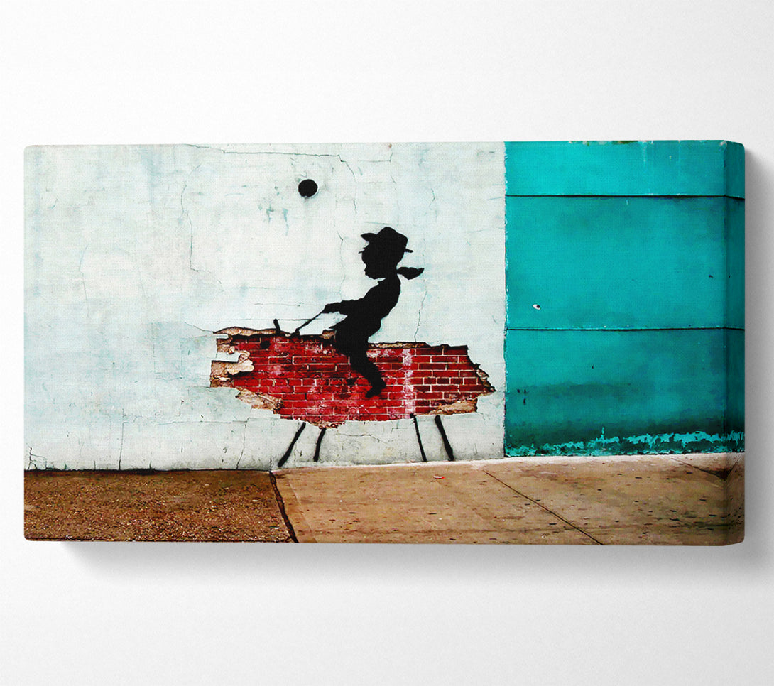  A Canvas Print of Banksy Texas Cowboy Canvas Print