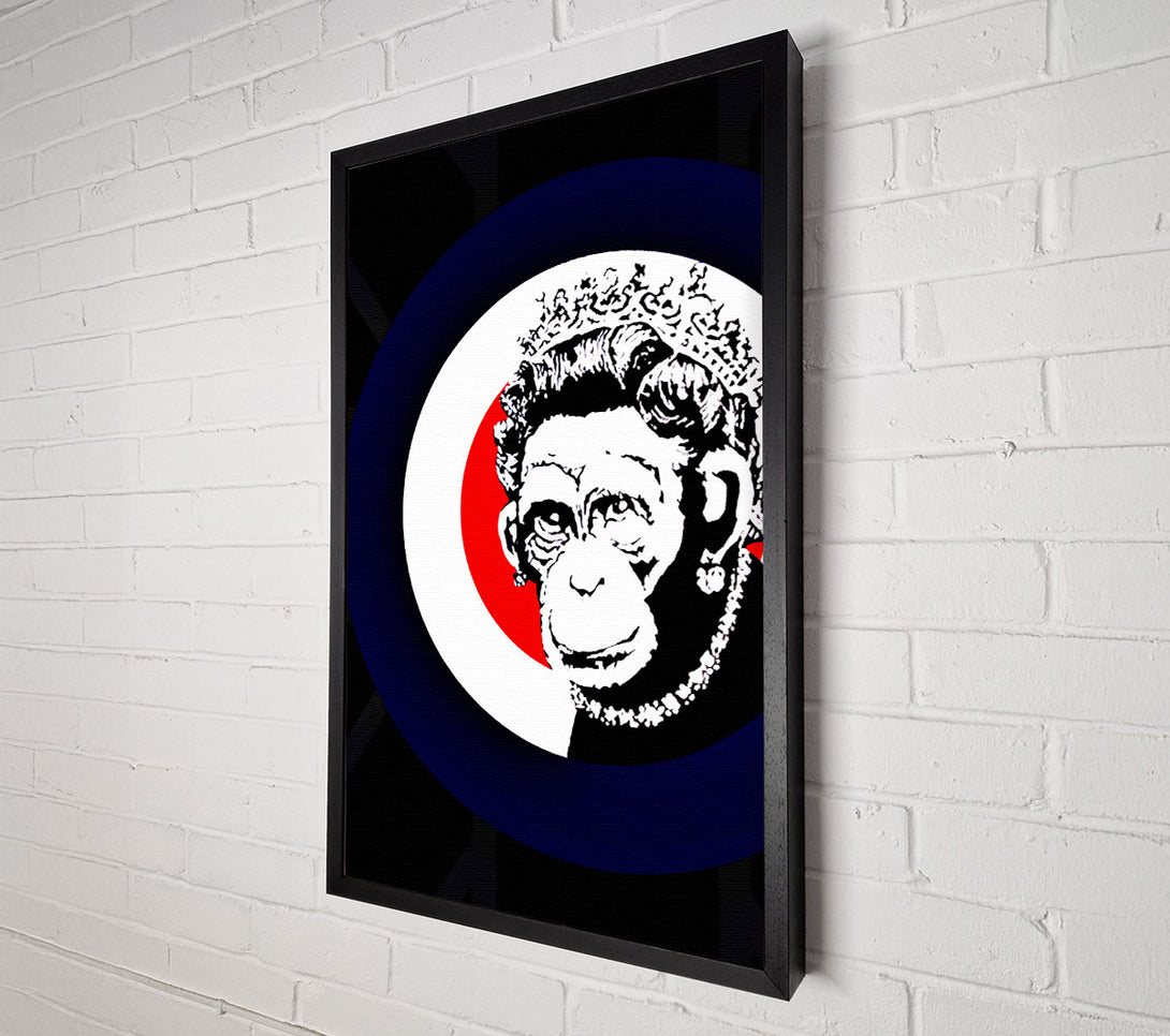  A Canvas Print of Banksy The Queen Monkey Canvas Wall Art