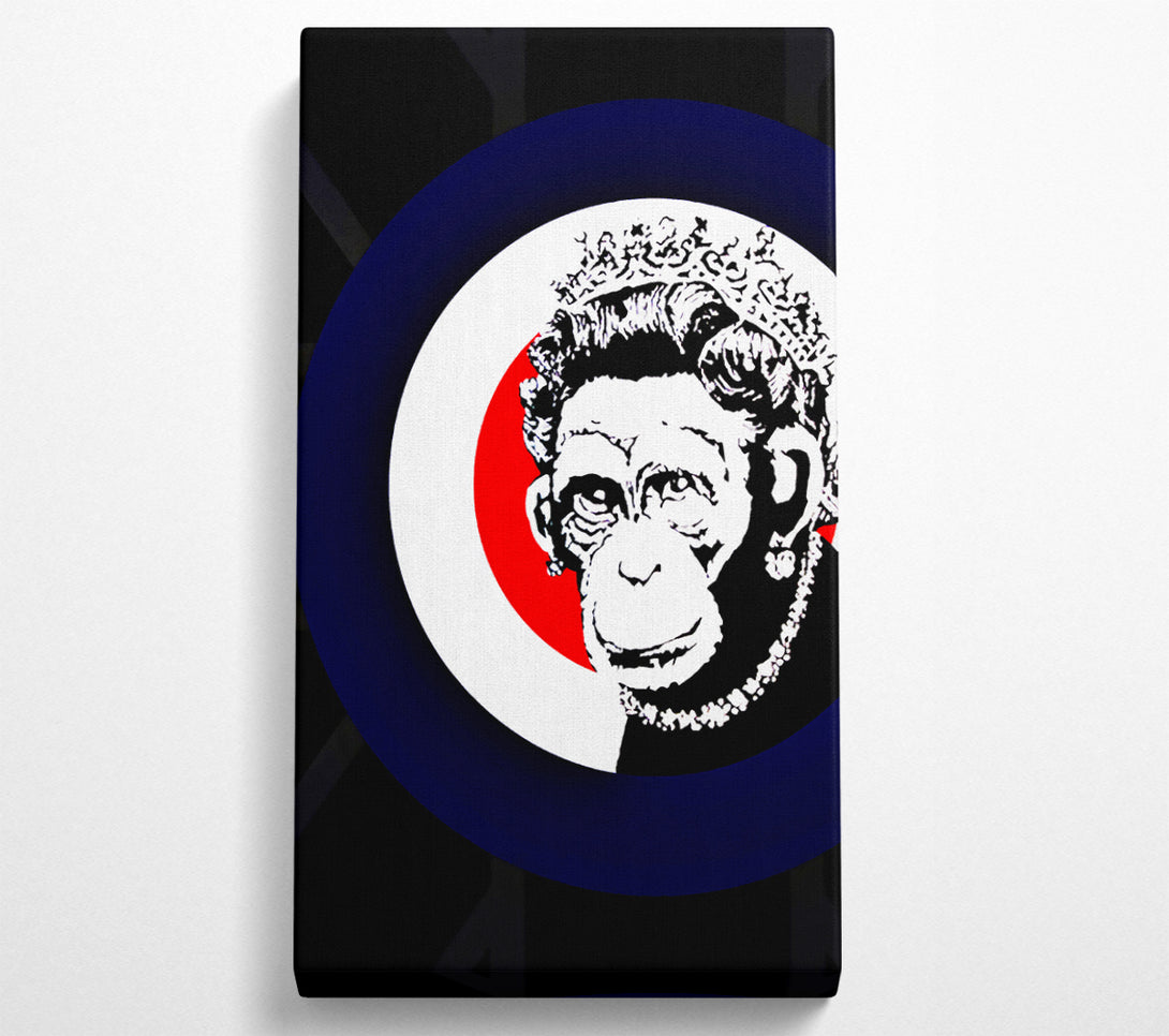  A Canvas Print of Banksy The Queen Monkey Canvas Wall Art