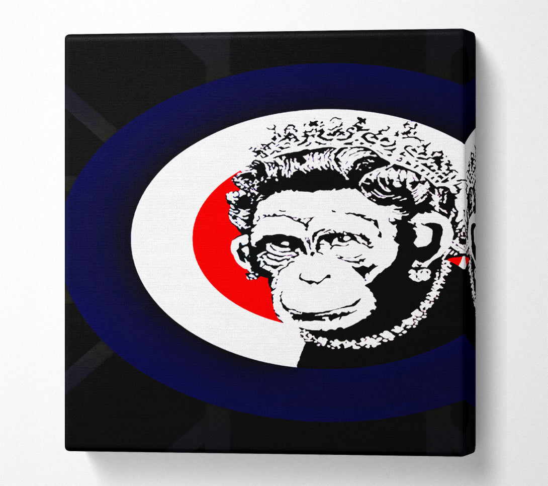  A Canvas Print of Banksy The Queen Monkey Canvas Wall Art