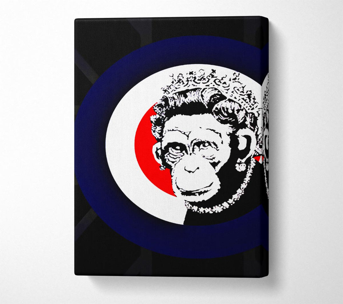  A Canvas Print of Banksy The Queen Monkey Canvas Wall Art