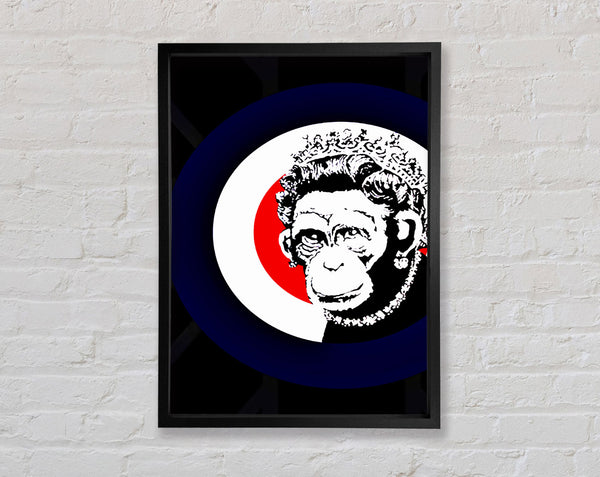 Banksy The Queen Monkey Framed Print