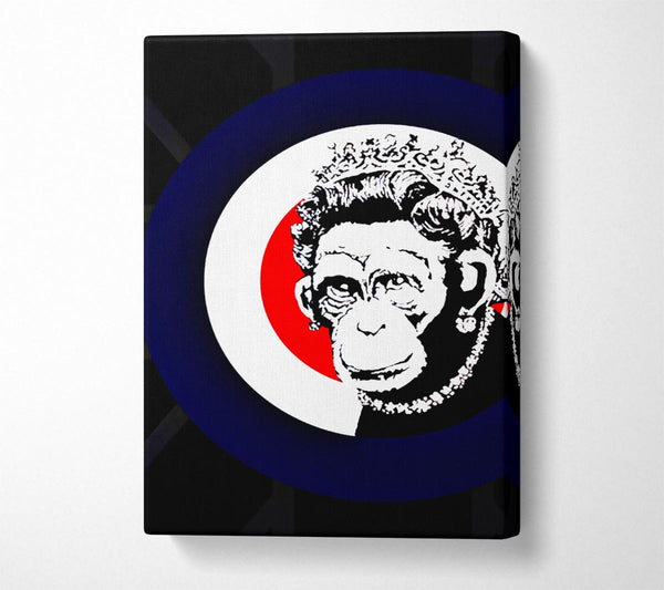  A Canvas Print of Banksy The Queen Monkey Canvas Wall Art