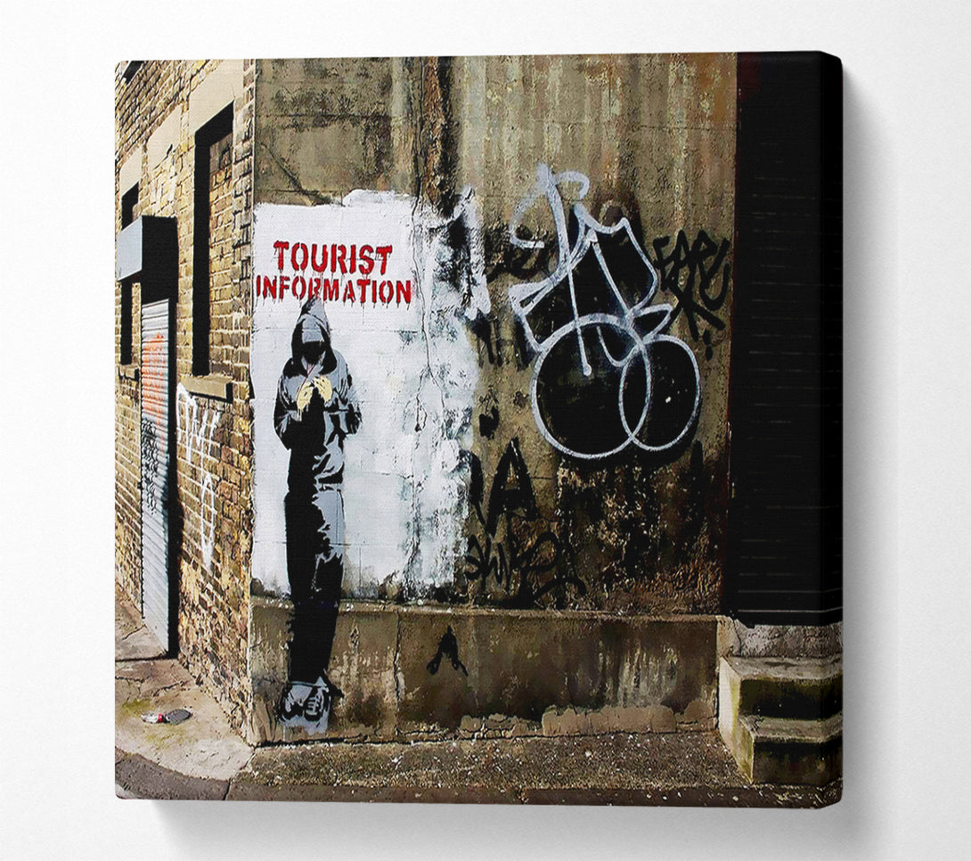  A Canvas Print of Banksy Tourist Information Canvas Print