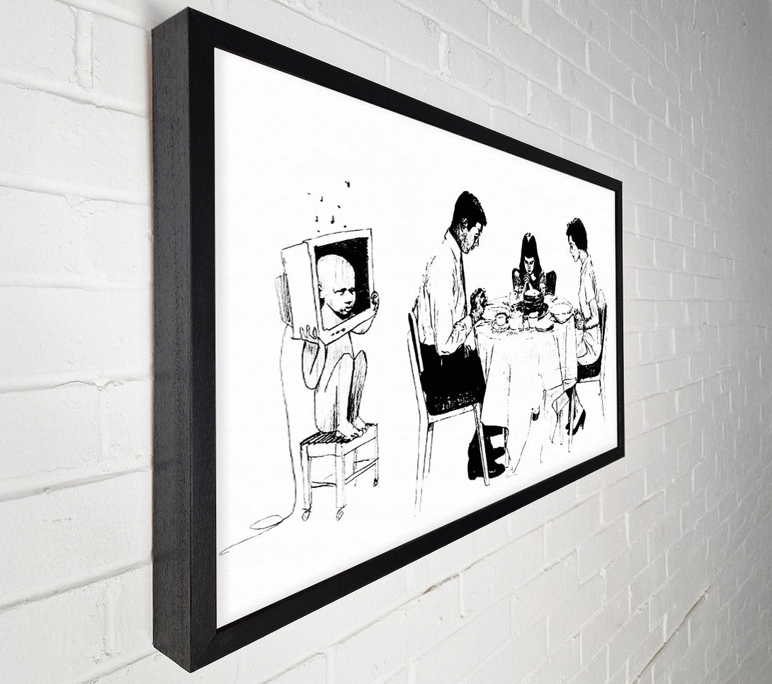  A Canvas Print of Banksy Tv Monster Canvas Art