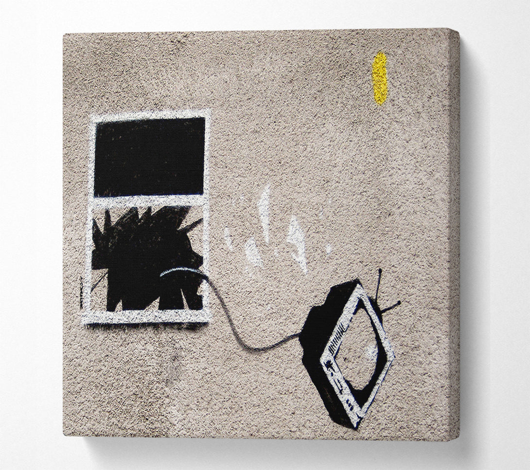  A Canvas Print of Banksy Tv Tantrum Canvas Art