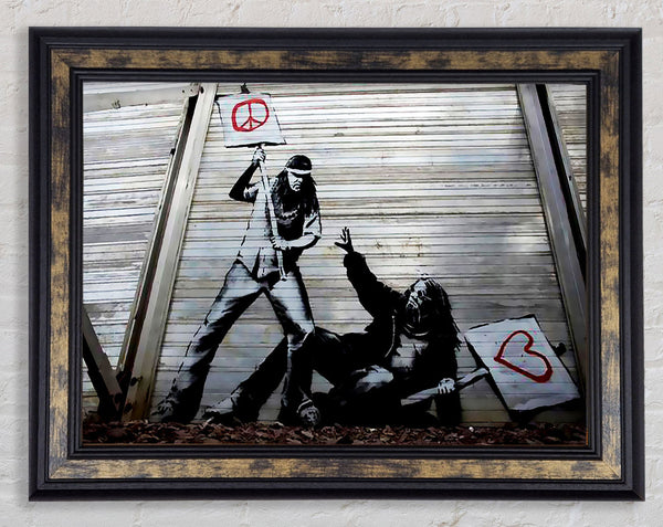 Wheres The Hippy Love Framed Print