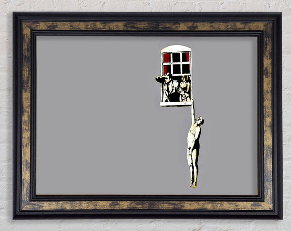 Window Lovers Grey Framed Print