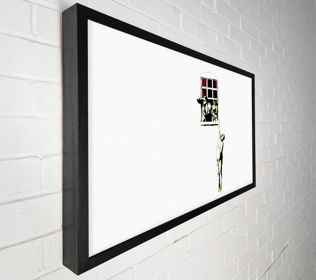  A Canvas Print of Banksy Window Lovers White Canvas Wall Art