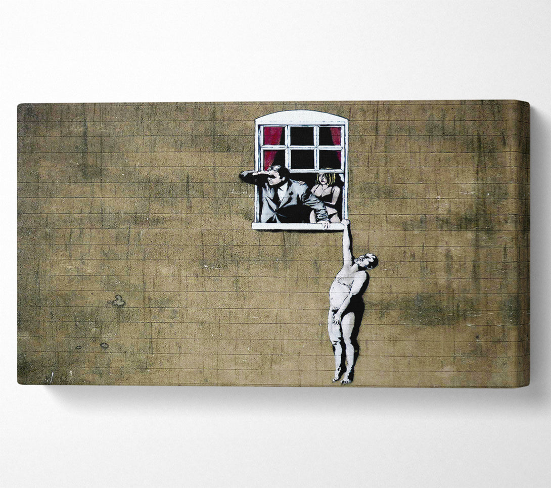 A Canvas Print of Banksy Window Lovers Original Canvas Print