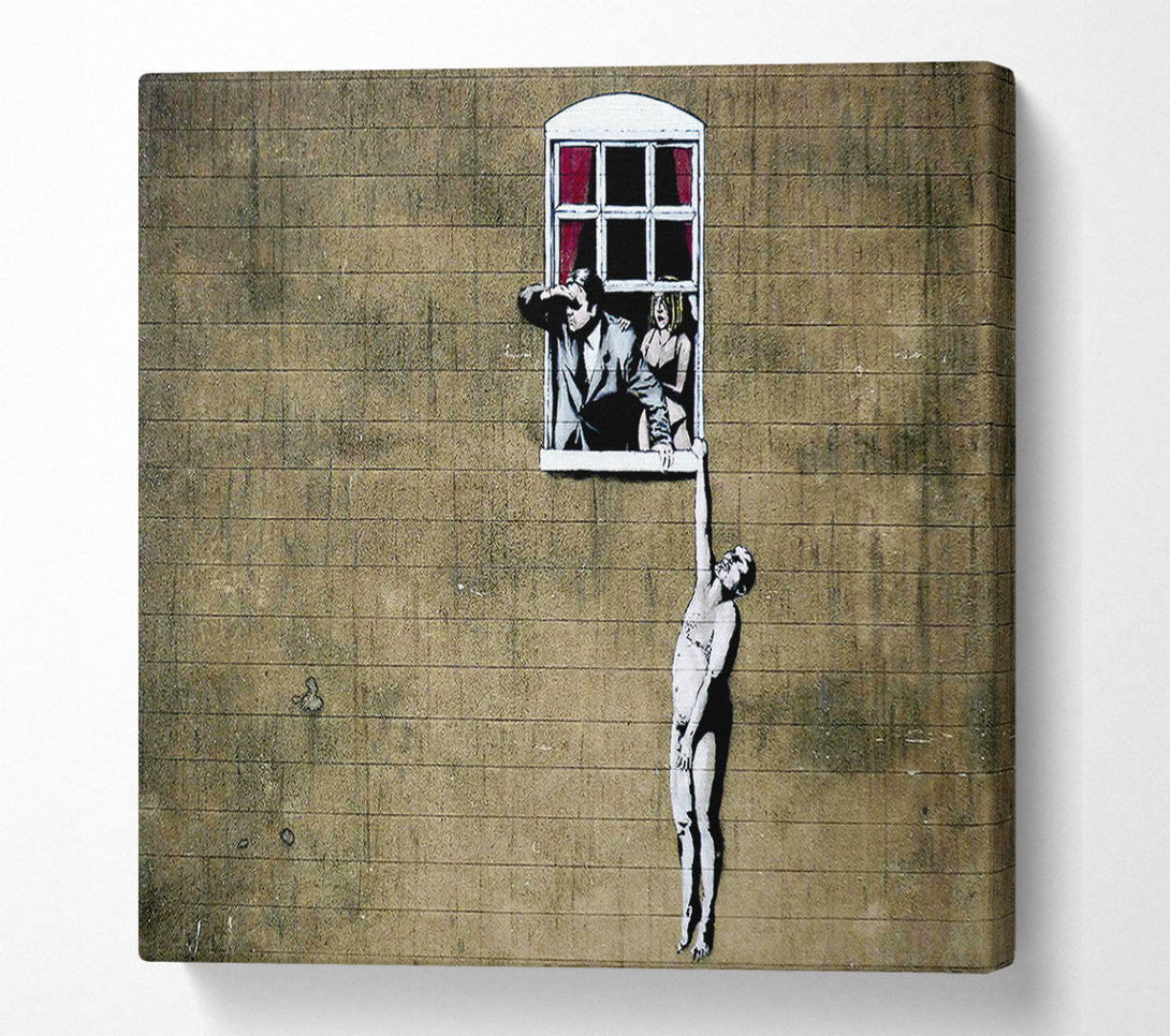  A Canvas Print of Banksy Window Lovers Original Canvas Print