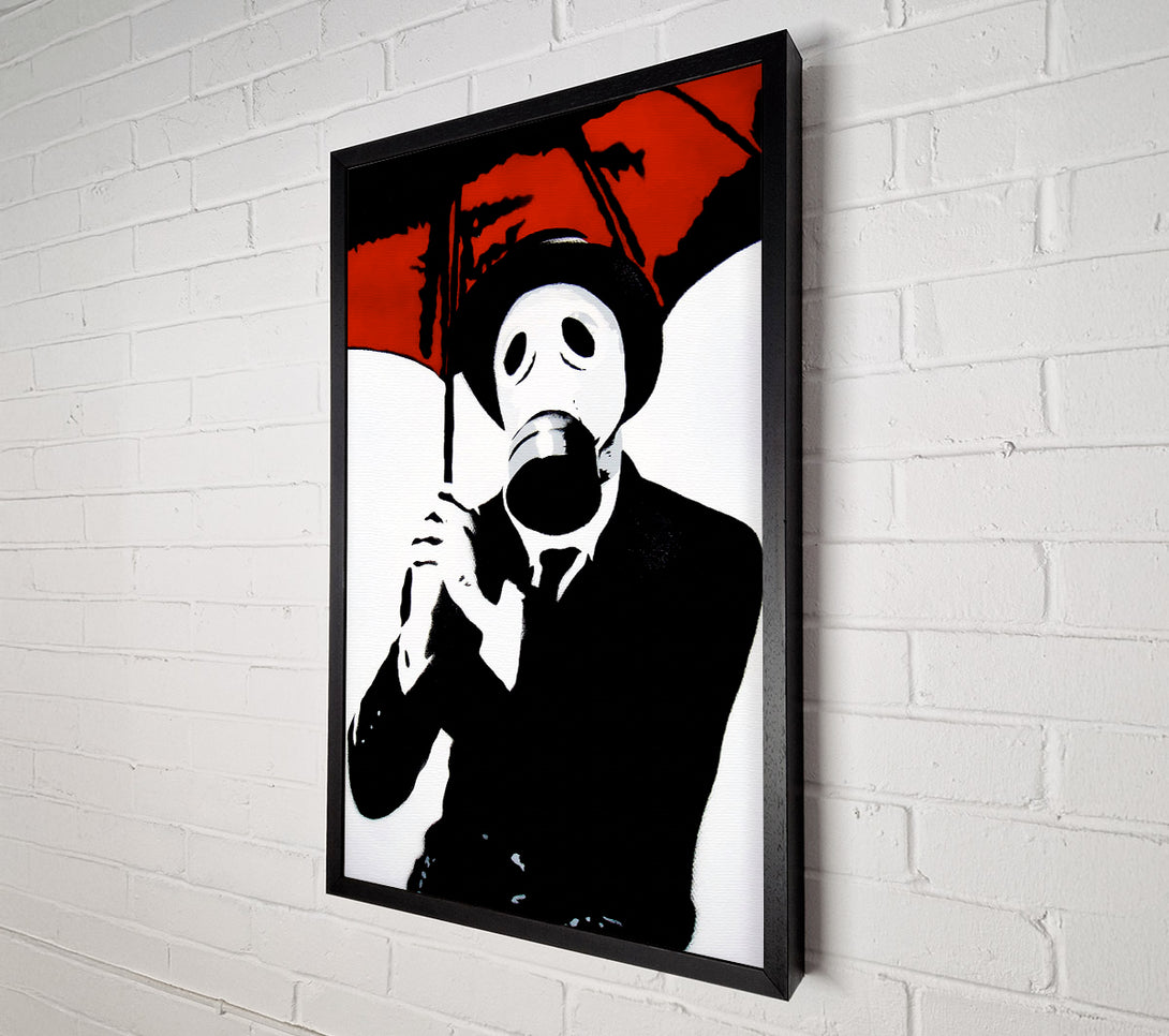  A Canvas Print of Banksy Bankers Gas Mask Close-Up Canvas Art
