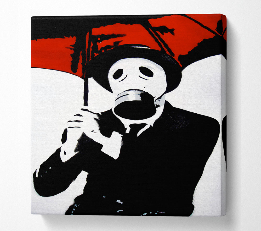  A Canvas Print of Banksy Bankers Gas Mask Close-Up Canvas Art