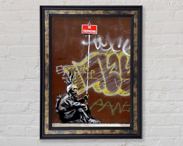 No Trespassing Indian Framed Print