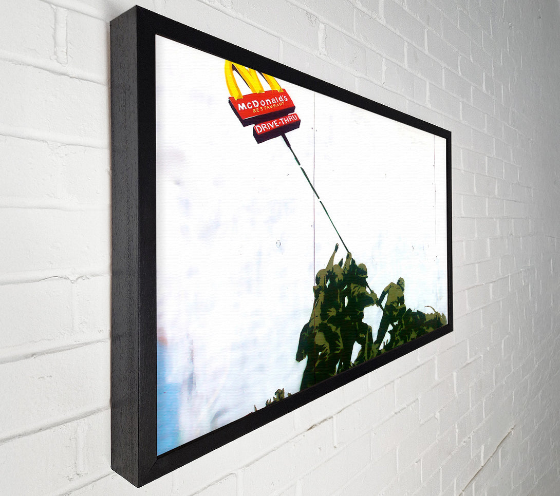  A Canvas Print of Banksy Soldier Homage To Mcdonalds Canvas Print
