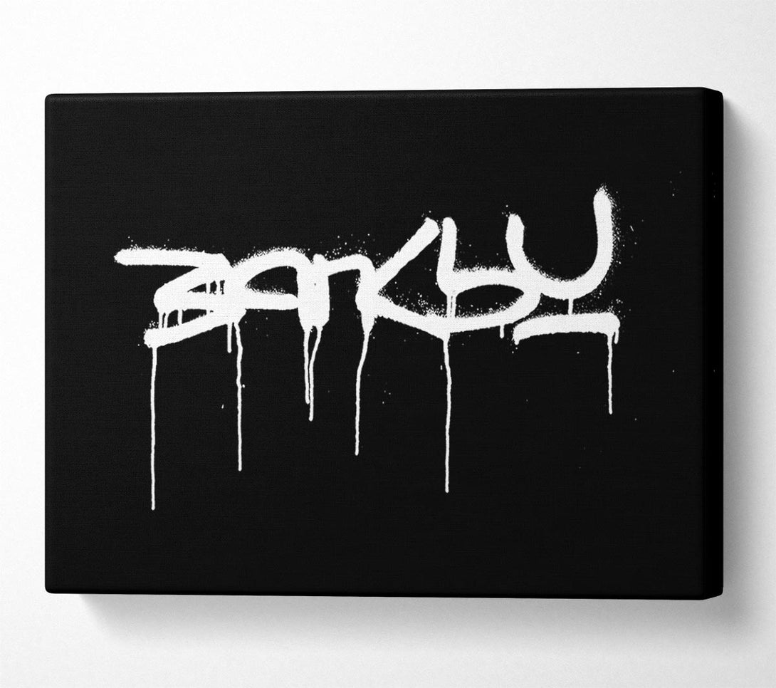  A Canvas Print of Banksy Black Canvas Art