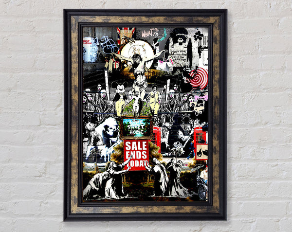 Banksy Collage 3 Framed Print