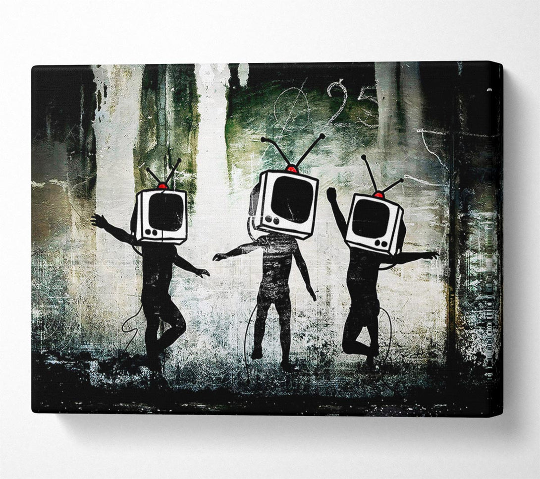  A Canvas Print of Banksy Tv Kids Canvas Print