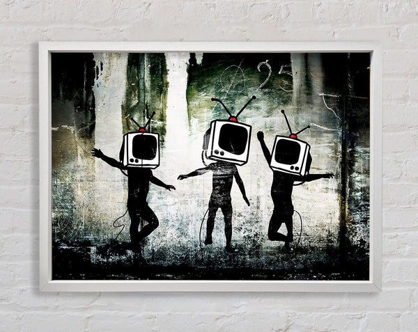 Banksy Tv Kids Framed Print