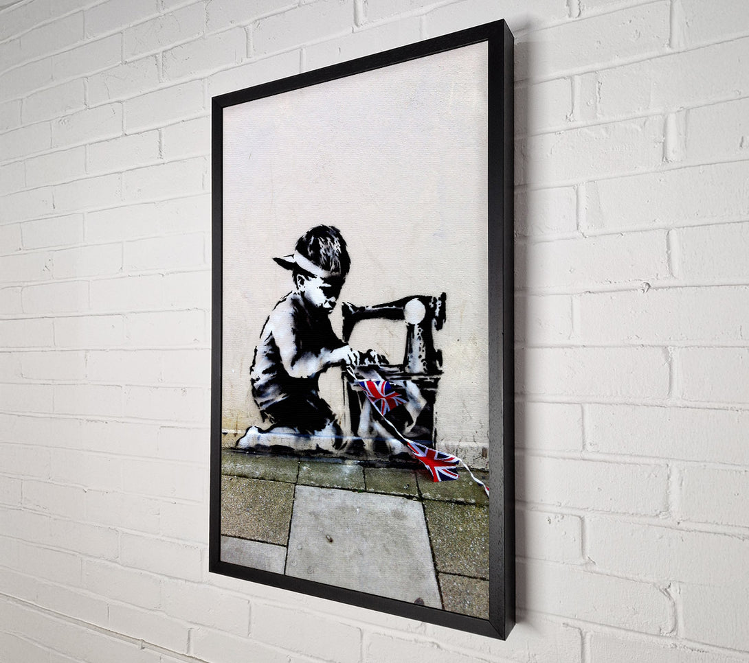  A Canvas Print of Banksy Child Bunting Canvas Art