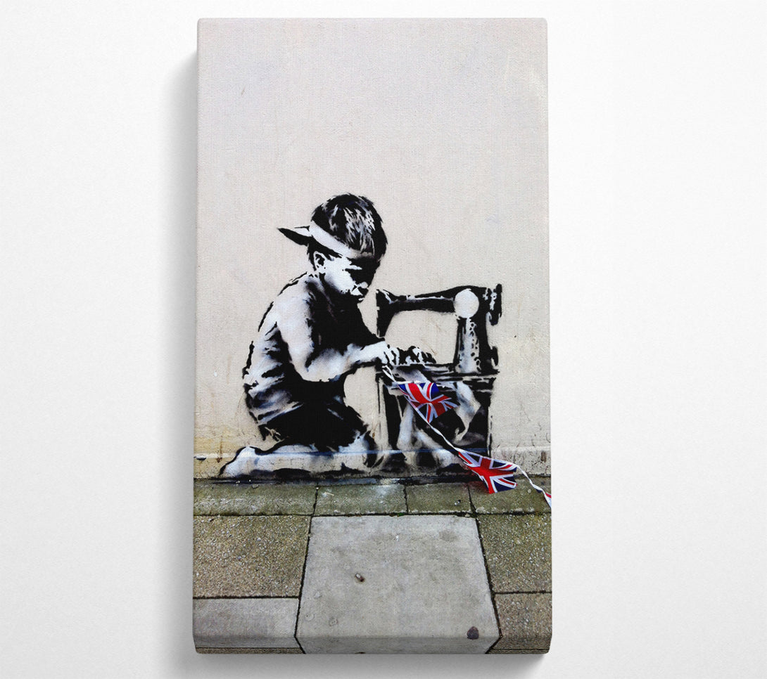  A Canvas Print of Banksy Child Bunting Canvas Art
