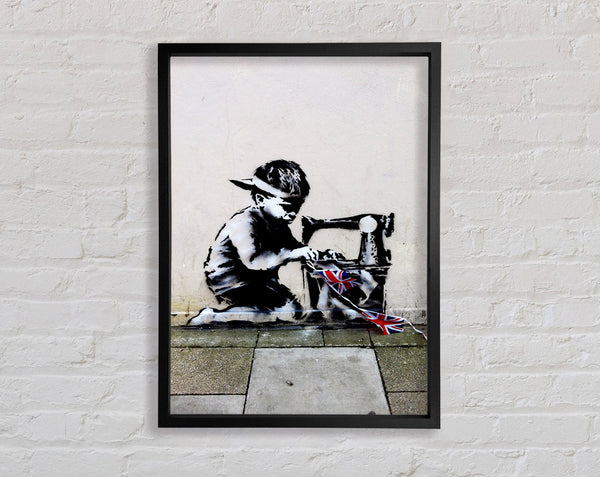 Banksy Child Bunting Framed Print
