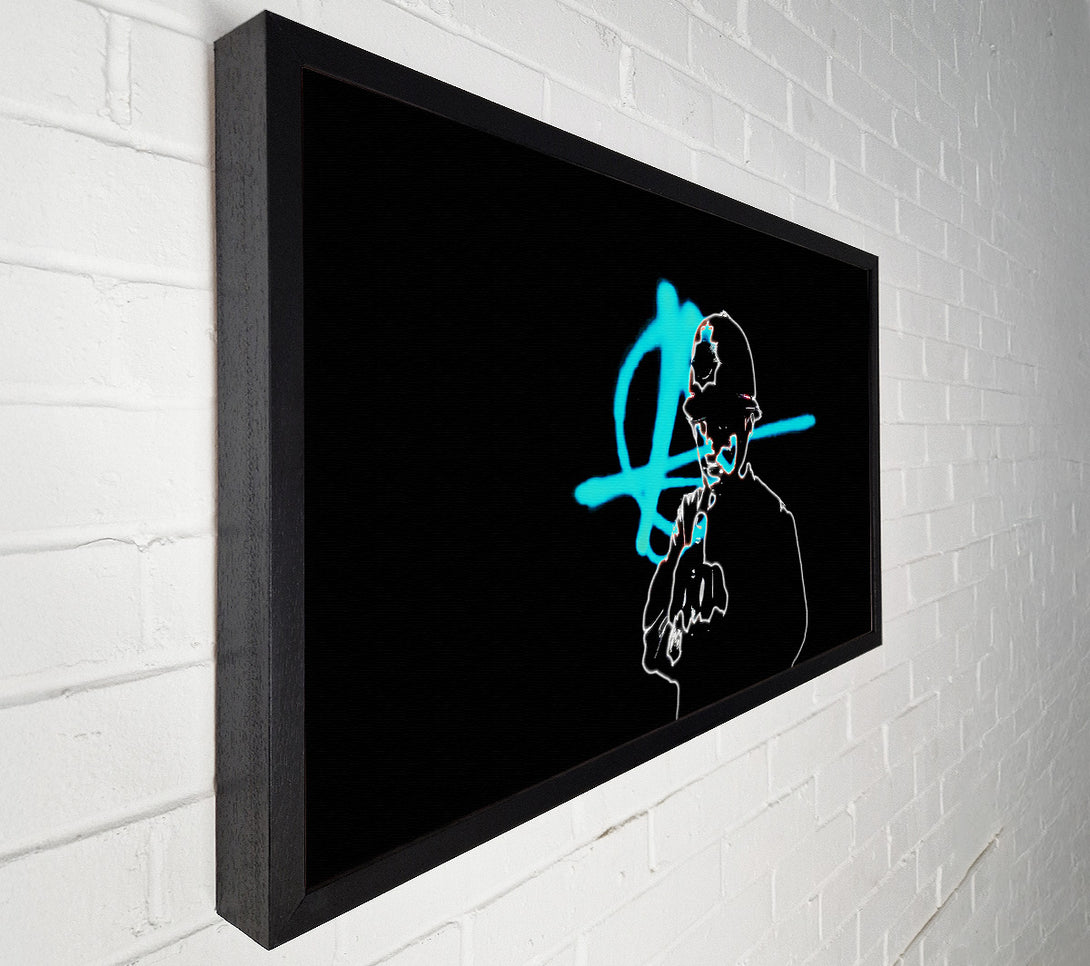  A Canvas Print of Banksy Copper Finger Black Canvas Art