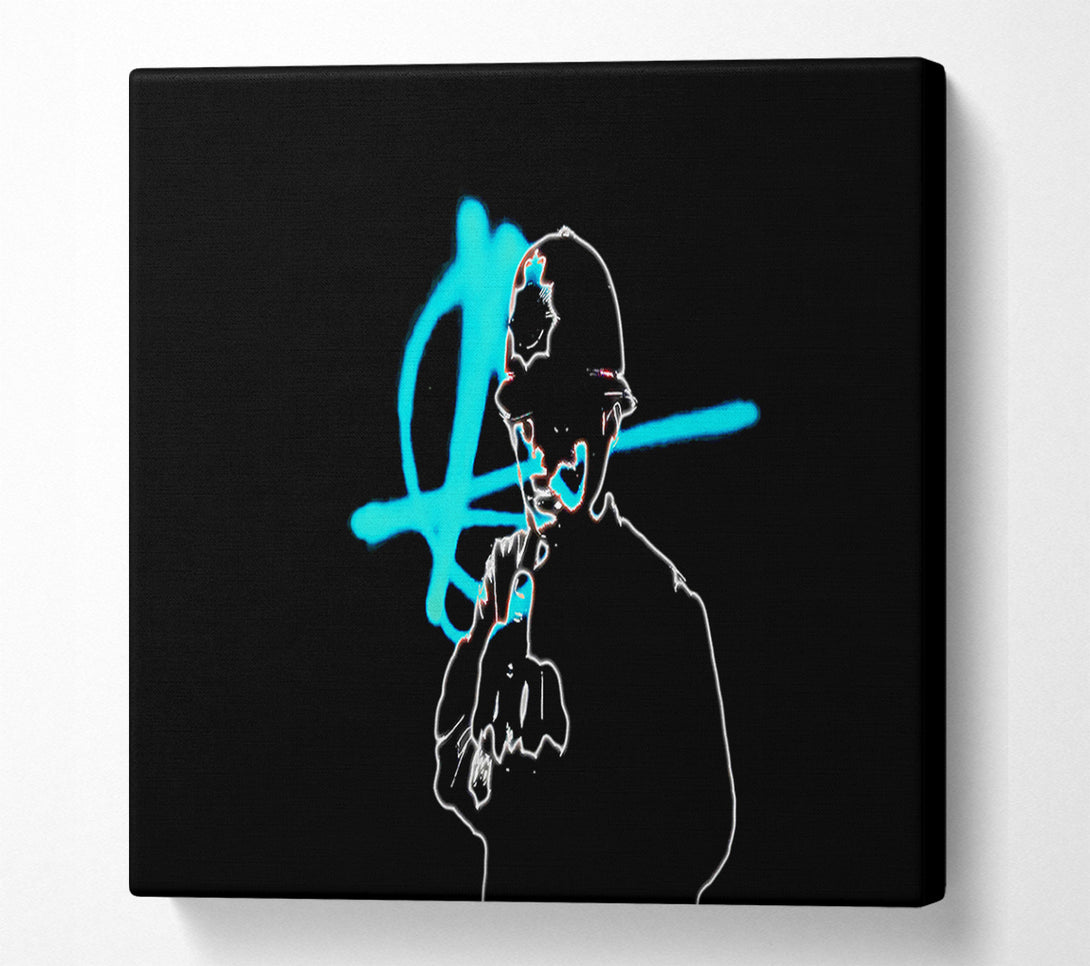  A Canvas Print of Banksy Copper Finger Black Canvas Art
