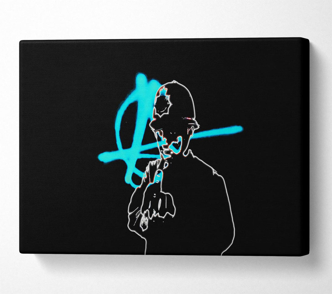  A Canvas Print of Banksy Copper Finger Black Canvas Art