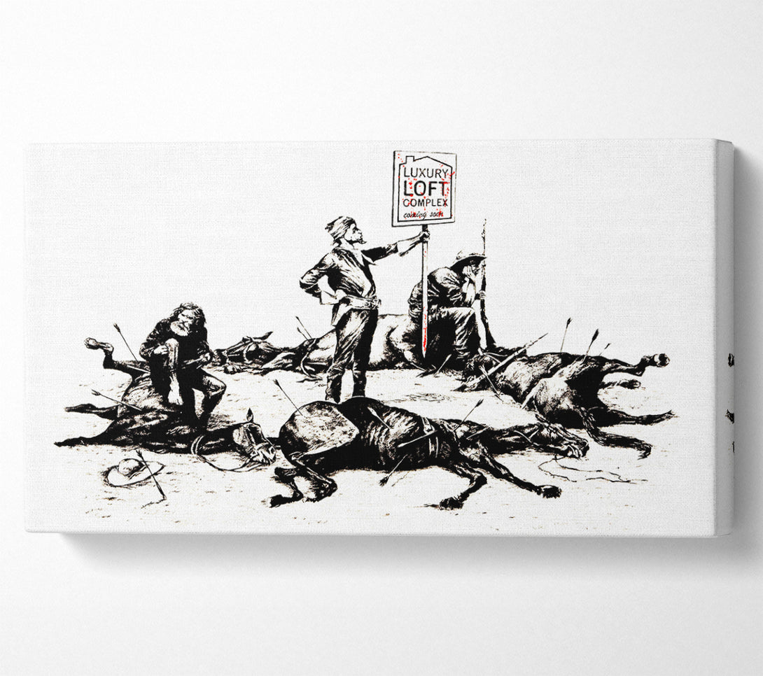  A Canvas Print of Banksy Custers Last Stand Canvas Wall Art