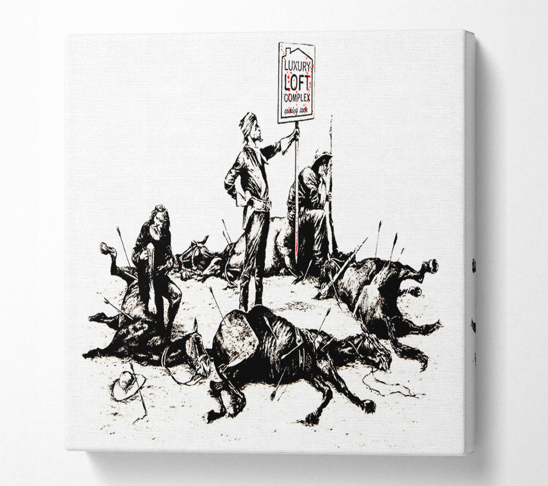  A Canvas Print of Banksy Custers Last Stand Canvas Wall Art