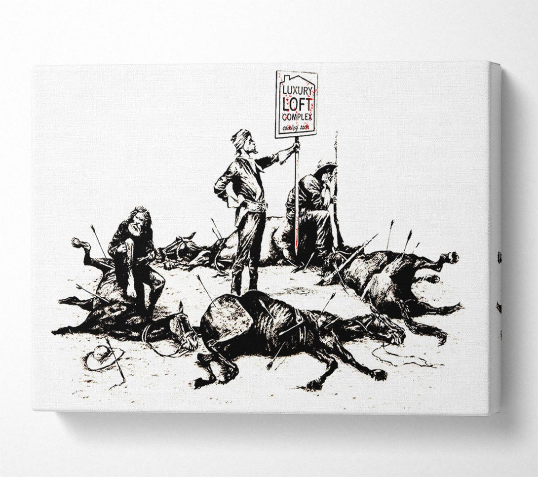  A Canvas Print of Banksy Custers Last Stand Canvas Wall Art