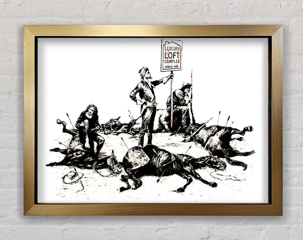 Banksy Custers Last Stand Framed Print
