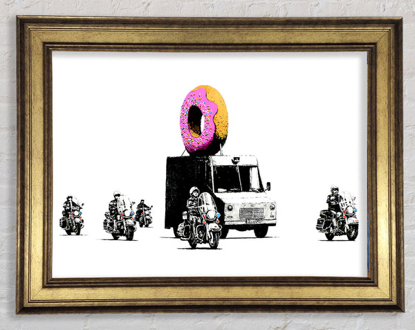 Banksy Donut Security Framed Print