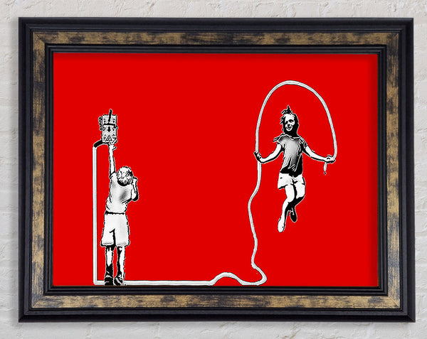 Electric Skipping Rope Red Framed Print
