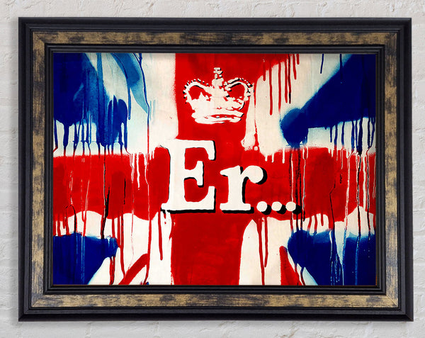 Banksy Er Flag Framed Print
