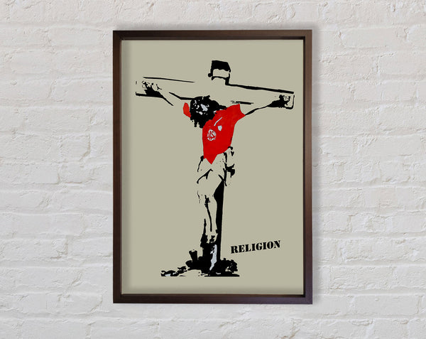 Banksy Football Religion Framed Print