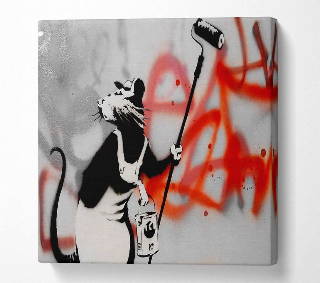  A Canvas Print of Banksy Graffiti Rat Removal Canvas Print