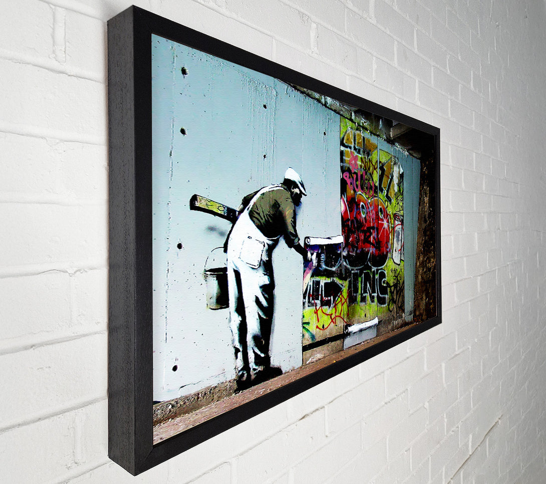  A Canvas Print of Banksy Grafitti Wallpaper Canvas Wall Art