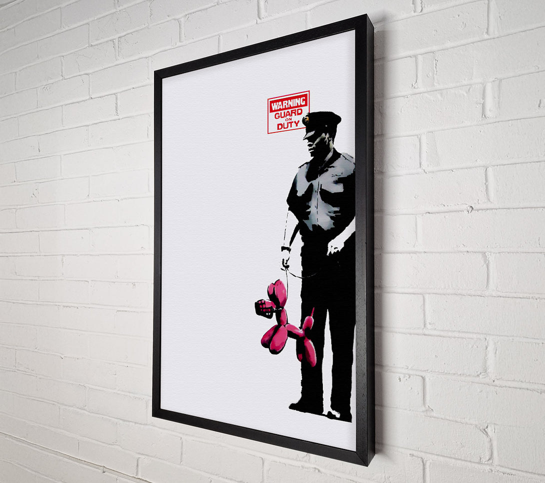  A Canvas Print of Banksy Guard Dog Security Canvas Art