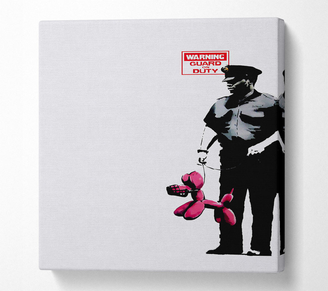  A Canvas Print of Banksy Guard Dog Security Canvas Art