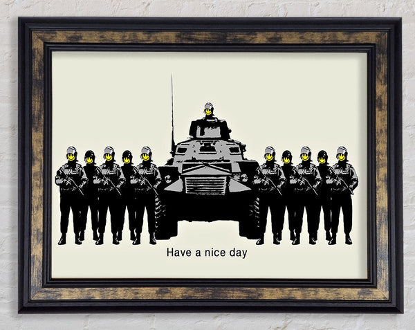 Have A Nice Day Grey Framed Print
