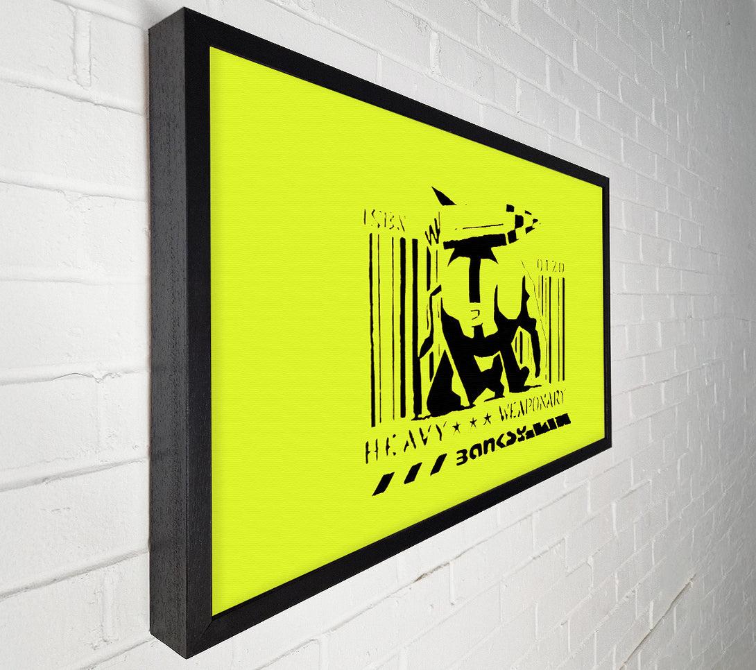  A Canvas Print of Banksy Heavy Weaponary Lime Canvas Art
