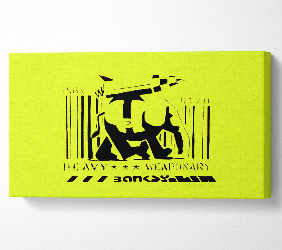  A Canvas Print of Banksy Heavy Weaponary Lime Canvas Art