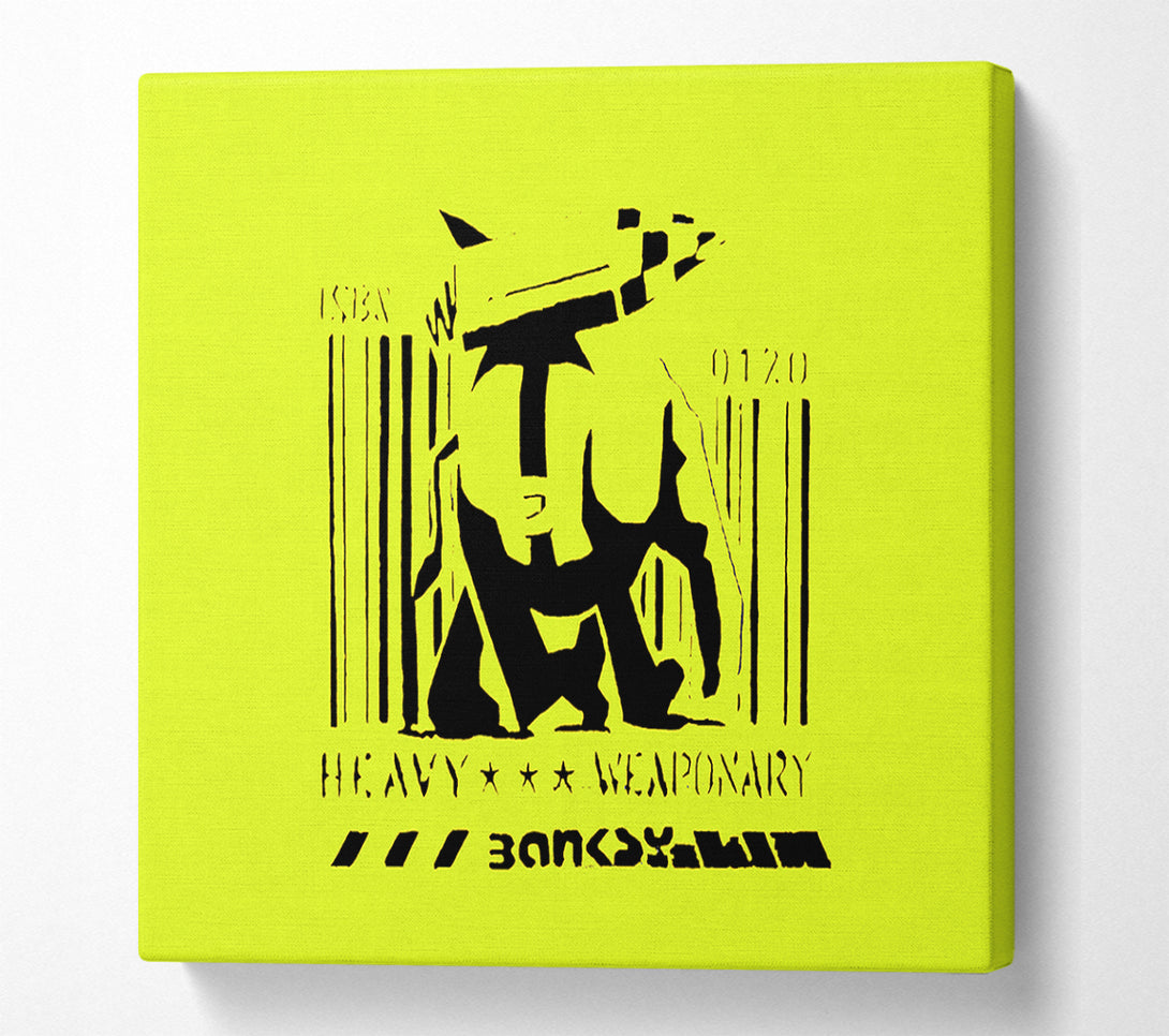  A Canvas Print of Banksy Heavy Weaponary Lime Canvas Art