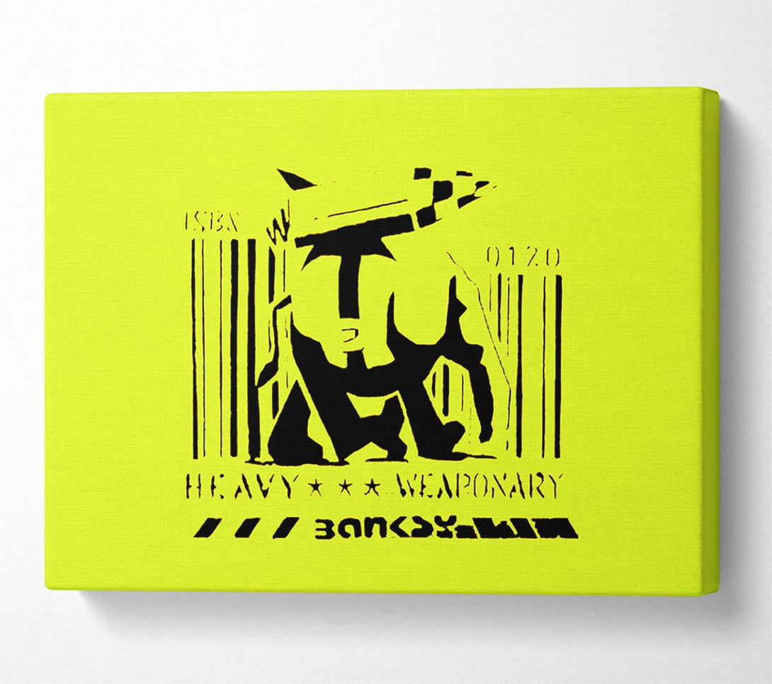  A Canvas Print of Banksy Heavy Weaponary Lime Canvas Art