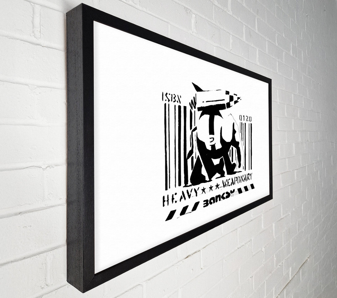  A Canvas Print of Banksy Heavy Weaponary White Canvas Print